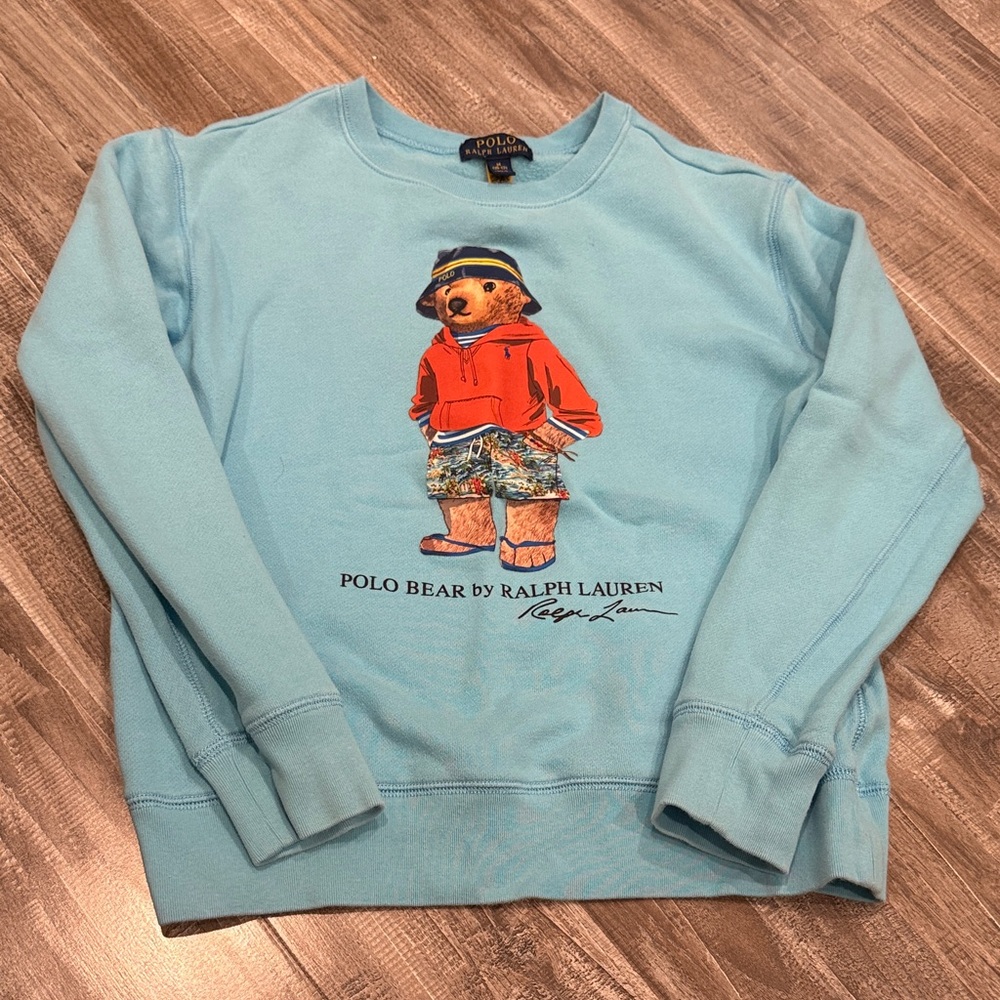 Polo by Ralph Lauren kid's Light Blue Crewneck Sweater